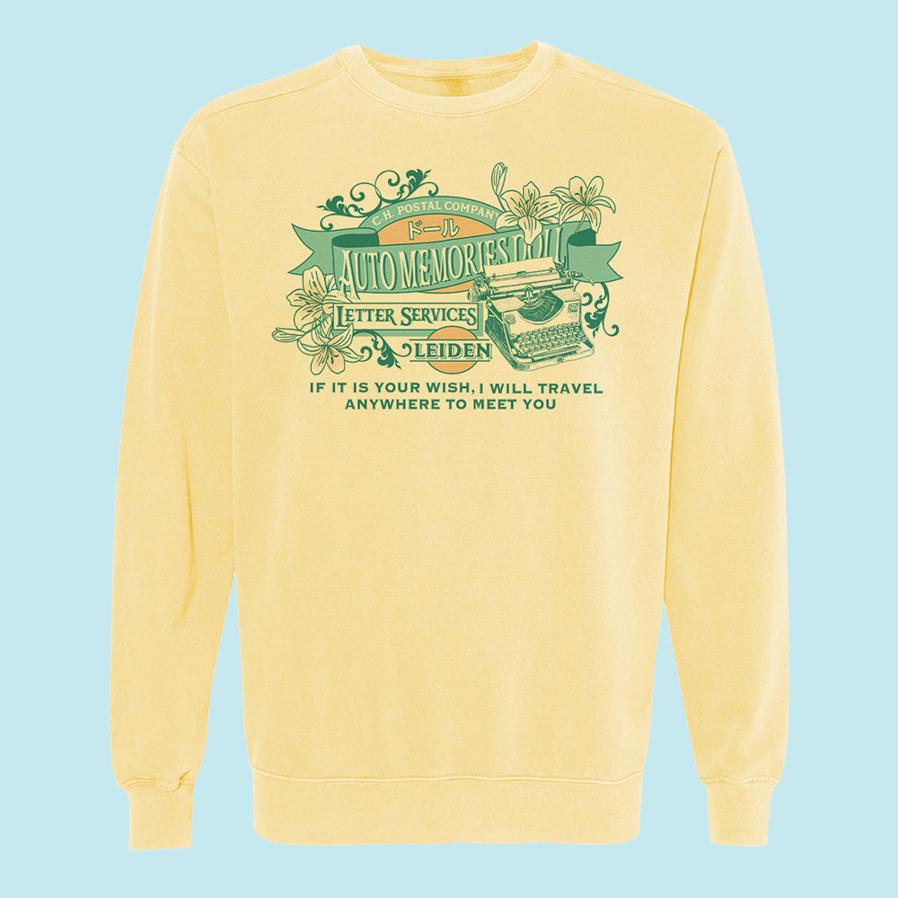 Auto Memories Doll Letter Services Comfort Colors Crewneck Sweatshirt