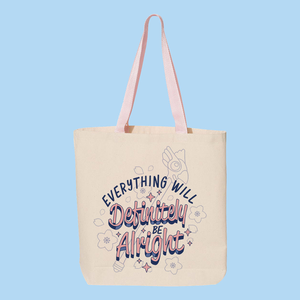 Everything Will Definitely be Alright Contrast Handle Tote Bag