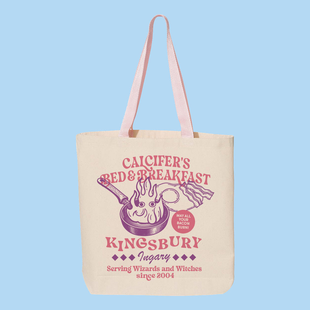 Calcifer's Bed and Breakfast Contrast Handle Tote Bag