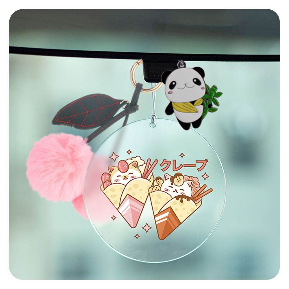 Cat Crepes Rearview Mirror Hang