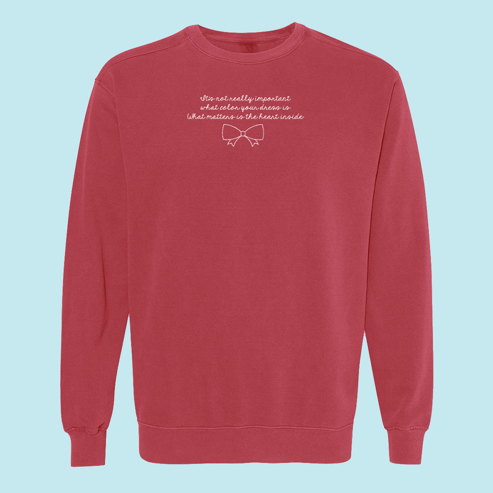 What Color Your Dress Is Embroidered Comfort Colors Crewneck Sweatshirt