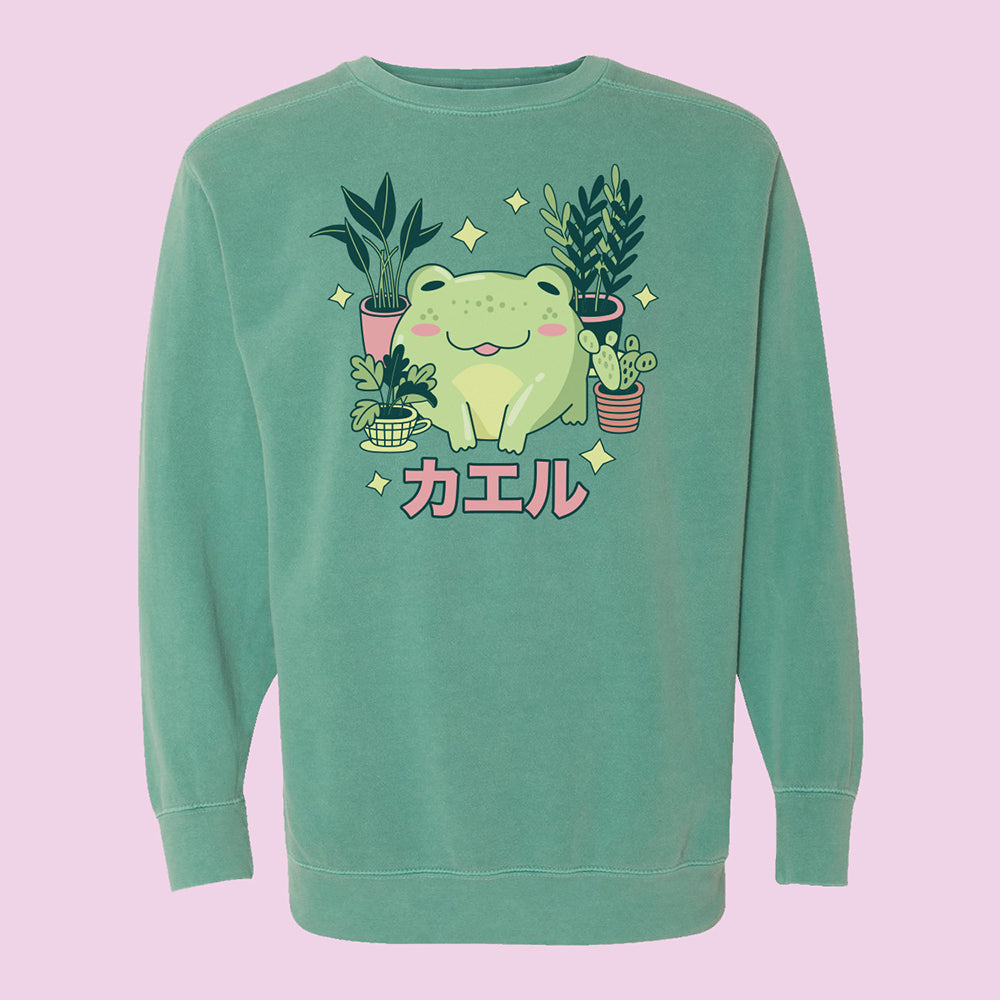 Frog with Plants Comfort Colors Crewneck Sweatshirt