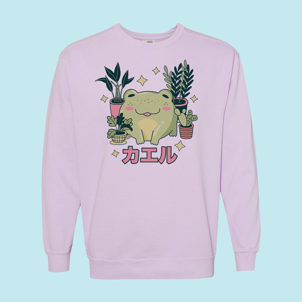 Frog with Plants Comfort Colors Crewneck Sweatshirt