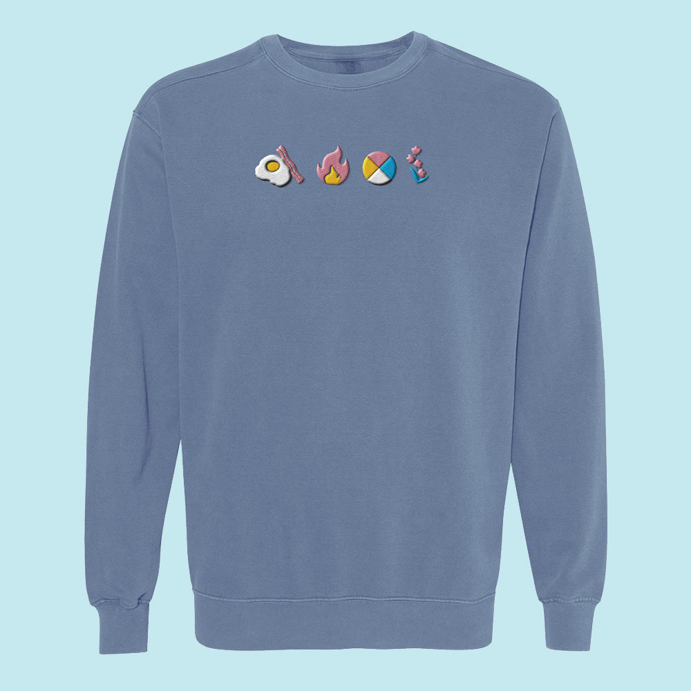 Moving Castle Embroidered Comfort Colors Crewneck Sweatshirt