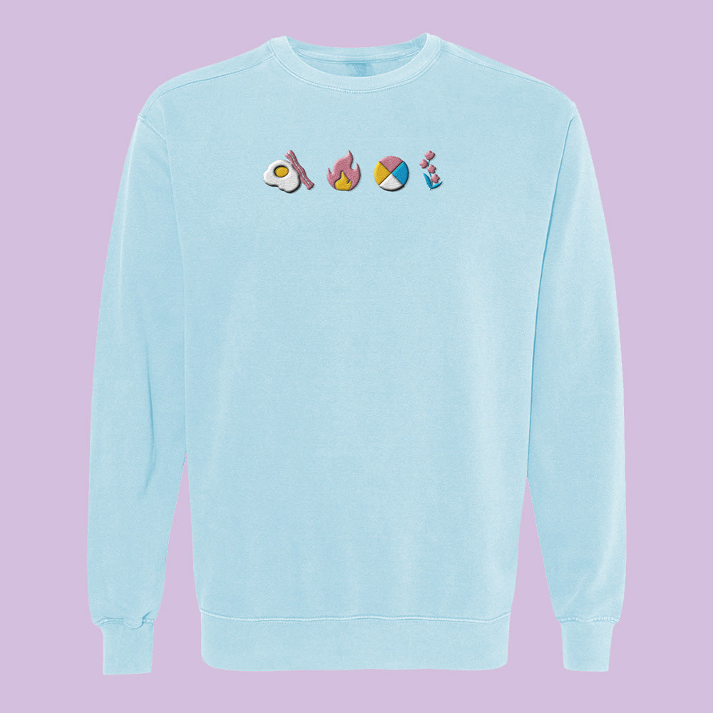 Moving Castle Embroidered Comfort Colors Crewneck Sweatshirt