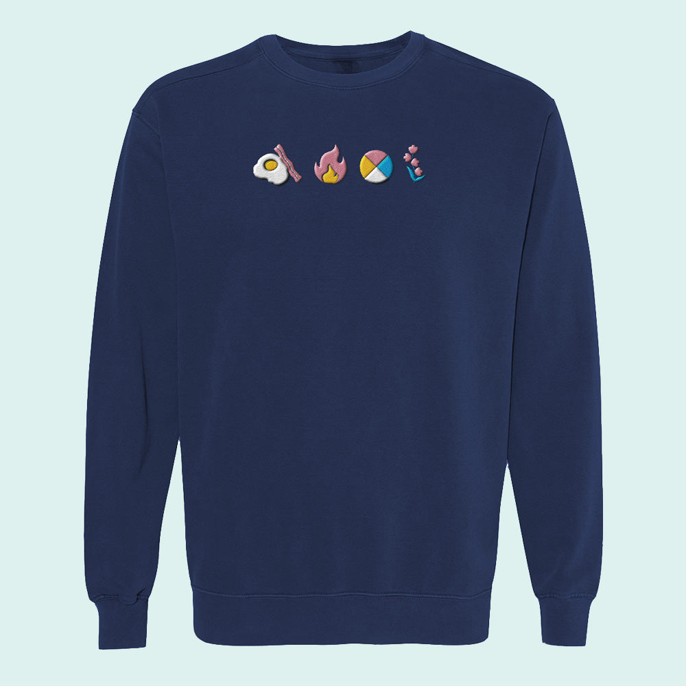 Moving Castle Embroidered Comfort Colors Crewneck Sweatshirt