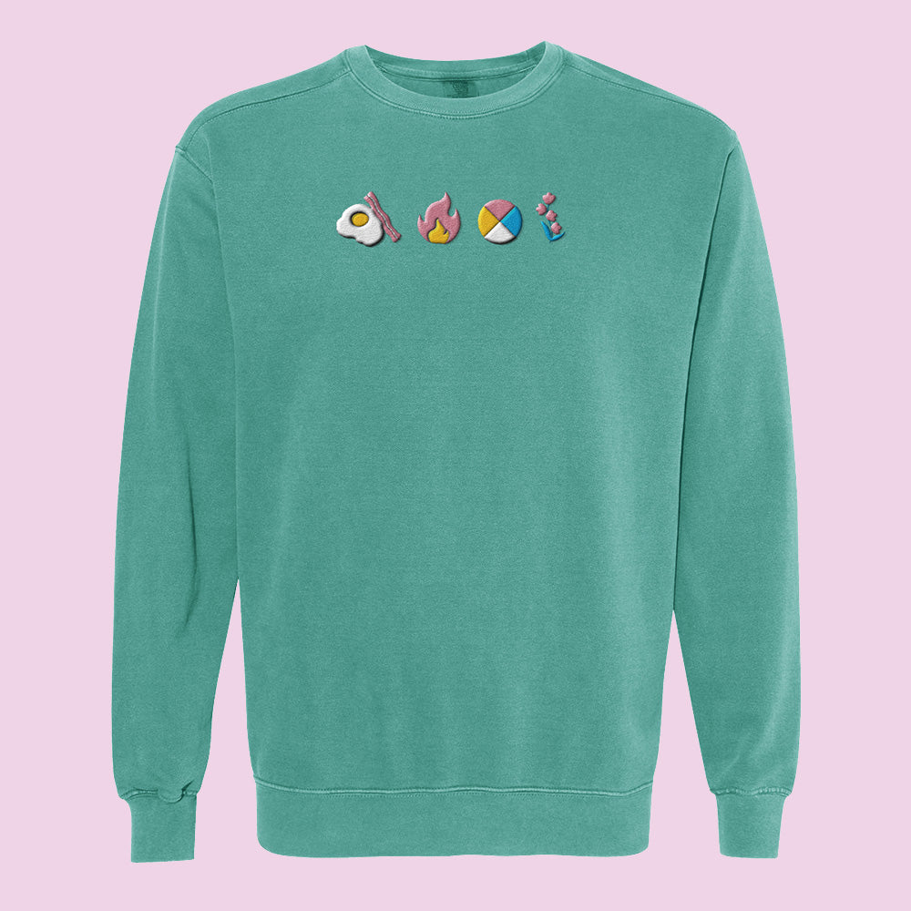 Moving Castle Embroidered Comfort Colors Crewneck Sweatshirt