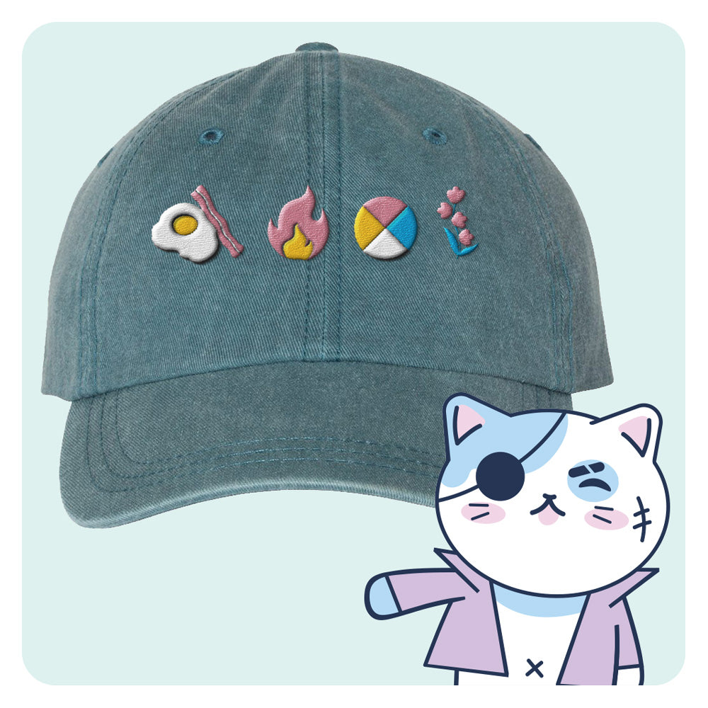 Moving Castle Icons Pigment Dyed Dad Hat