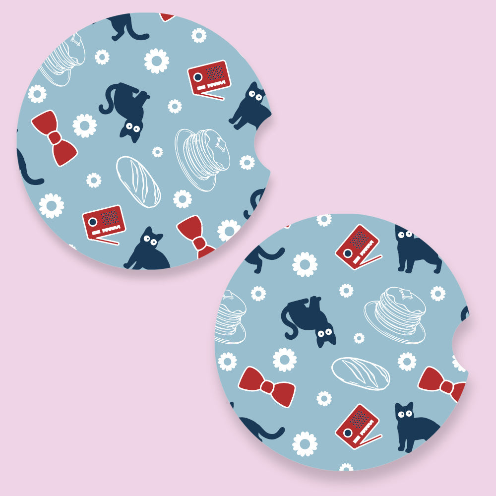 Jiji Bakery Patterned Car Coasters