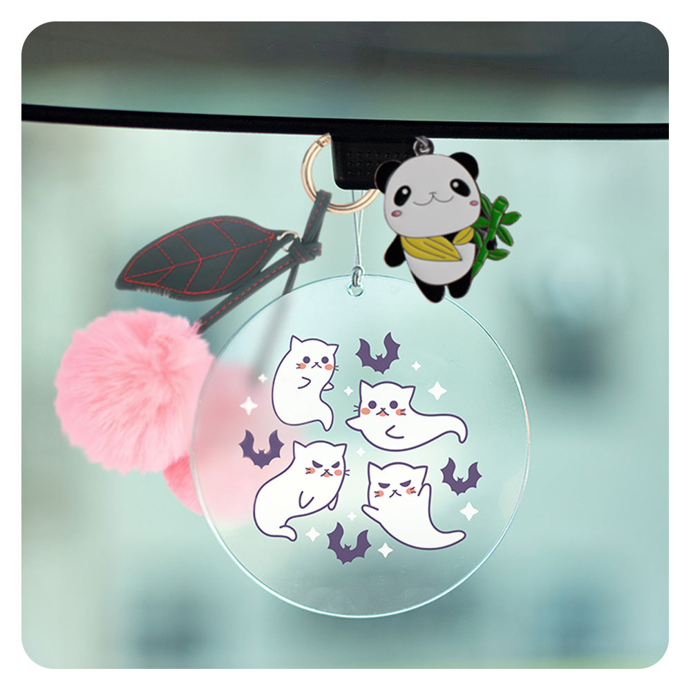 Cat Ghosts Rearview Mirror Hang