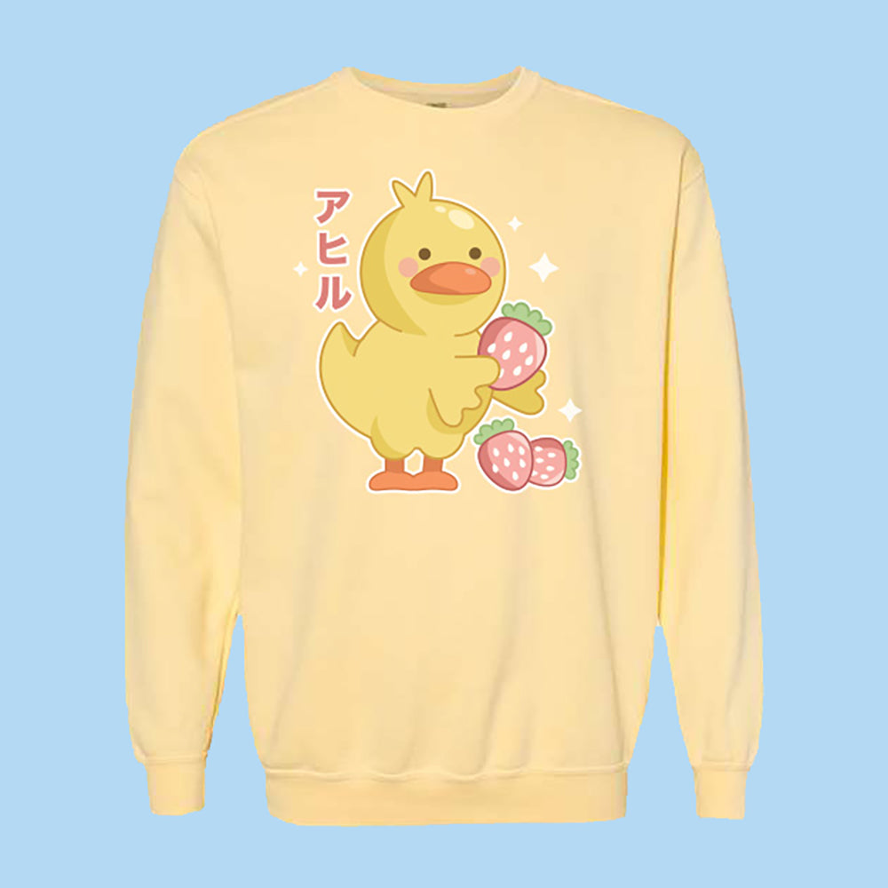 Strawberry Duck Comfort Colors Crewneck Sweatshirt