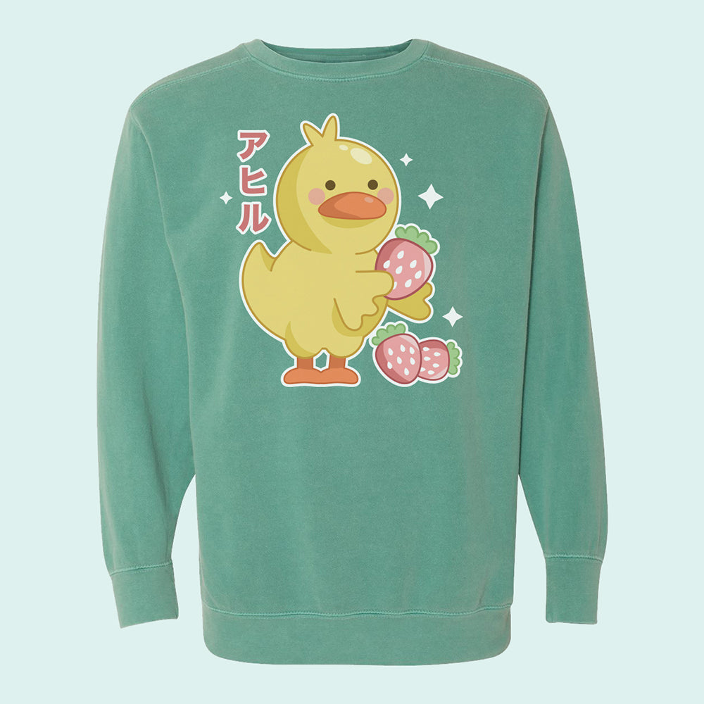 Strawberry Duck Comfort Colors Crewneck Sweatshirt