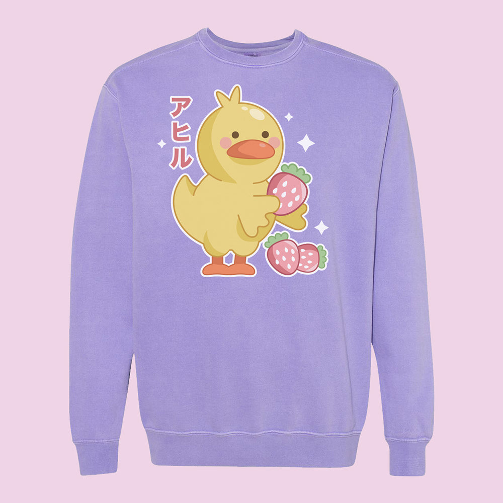 Strawberry Duck Comfort Colors Crewneck Sweatshirt