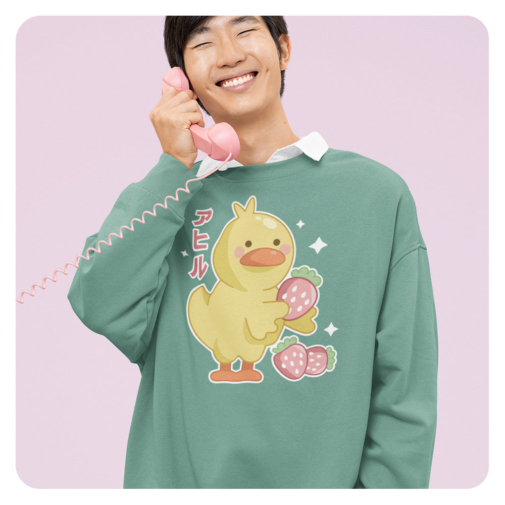 Strawberry Duck Comfort Colors Crewneck Sweatshirt