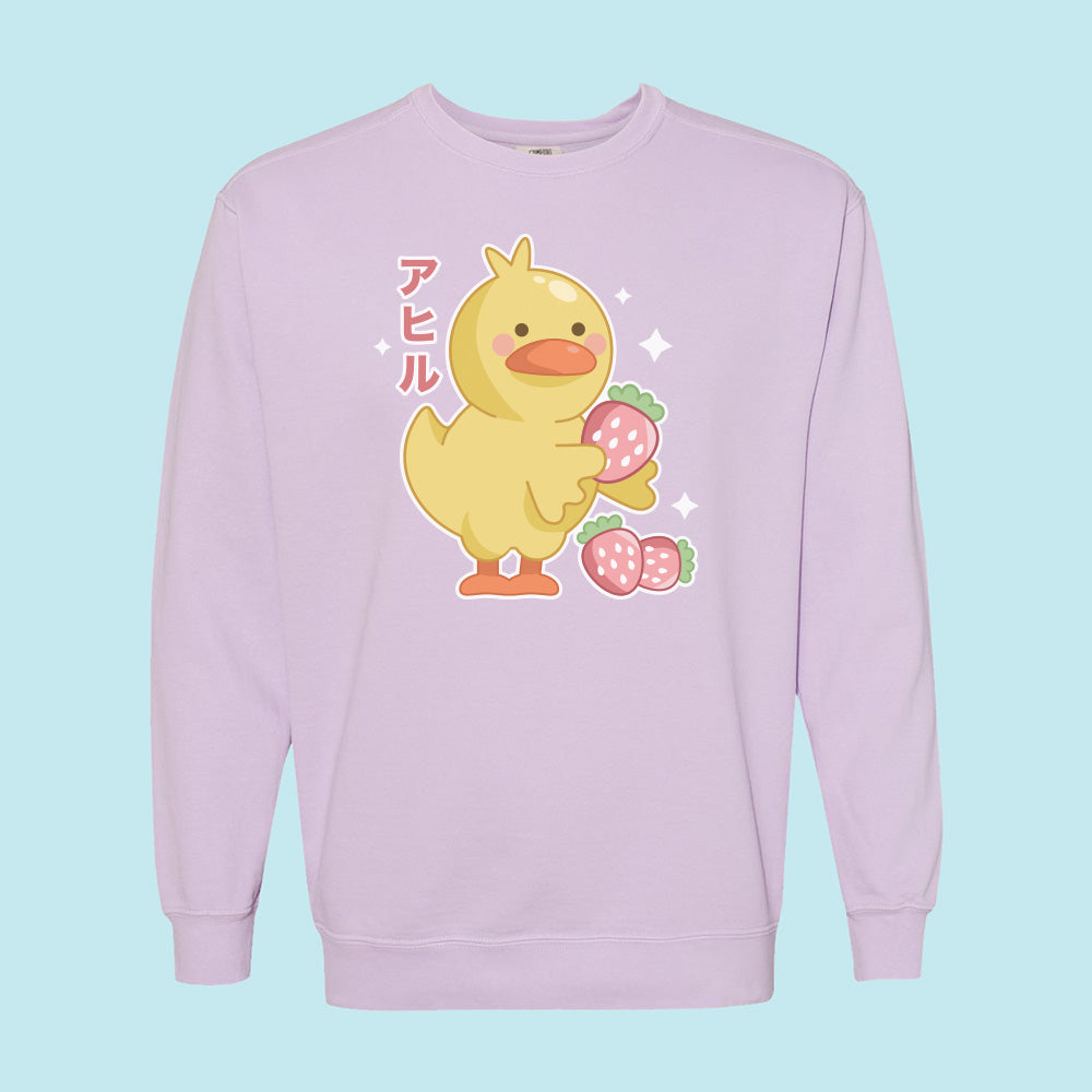 Strawberry Duck Comfort Colors Crewneck Sweatshirt