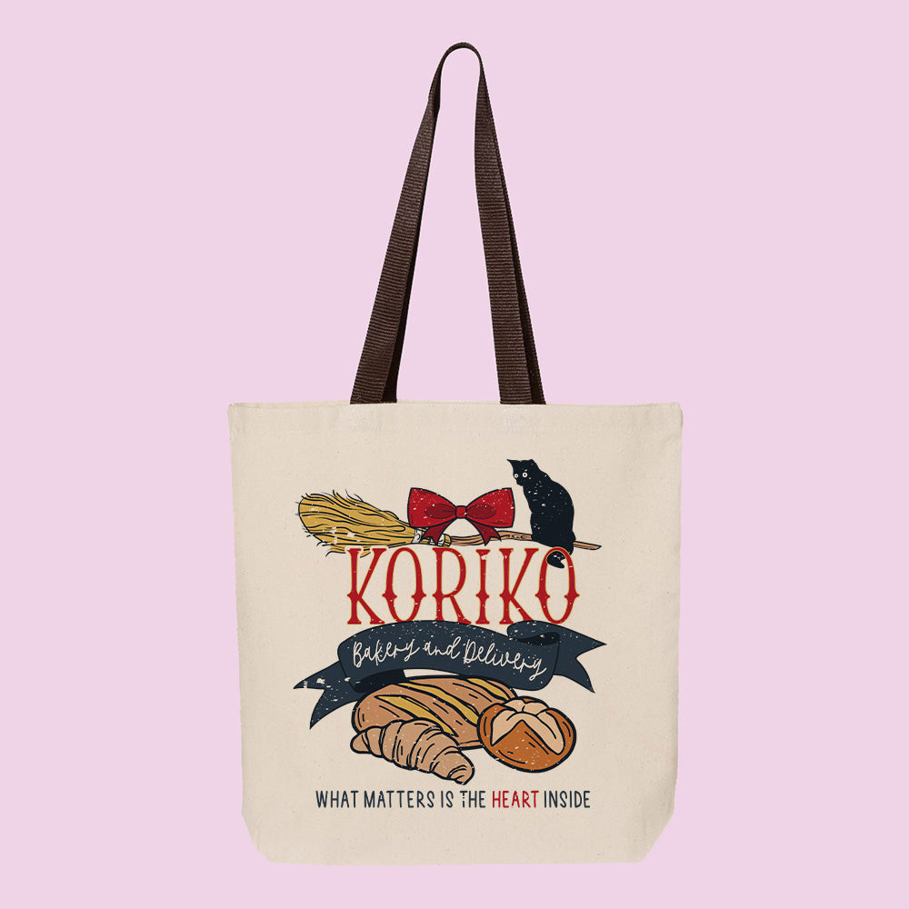 Koriko Bakery and Delivery Contrast Handle Tote Bag