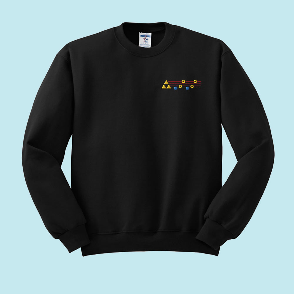 Choose Your Ocarina Song Embroidered Crewneck Sweatshirt