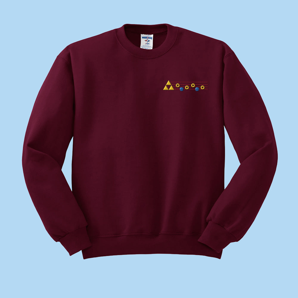 Choose Your Ocarina Song Embroidered Crewneck Sweatshirt