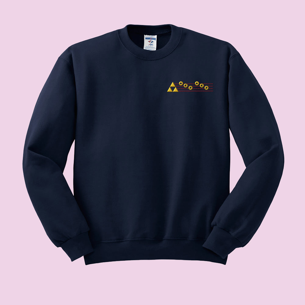 Choose Your Ocarina Song Embroidered Crewneck Sweatshirt