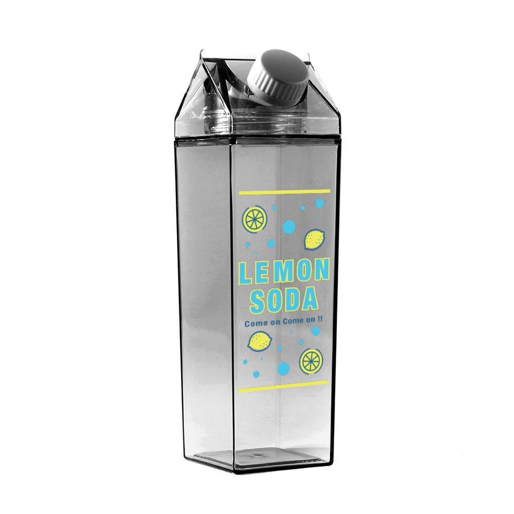 Lemon Soda Label Milk Carton Bottle