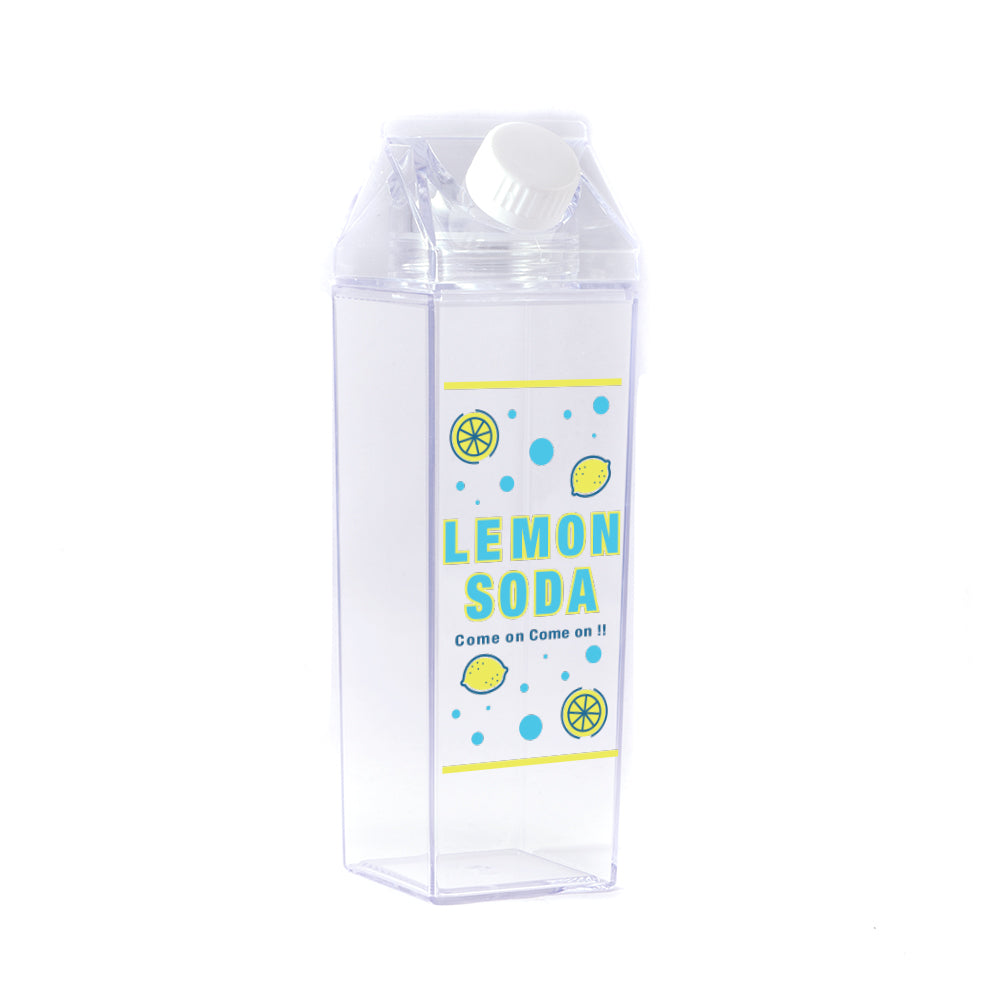Lemon Soda Label Milk Carton Bottle