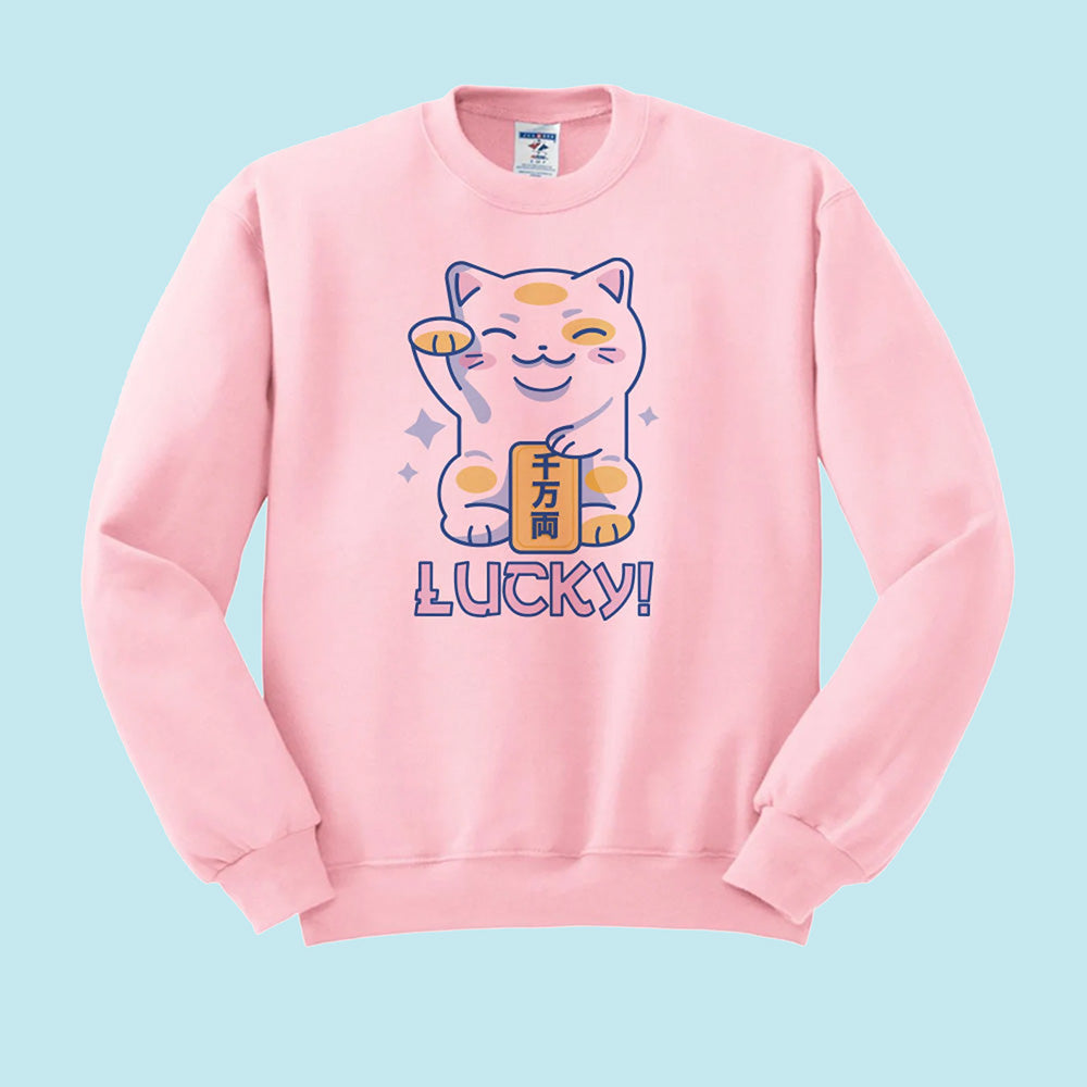 Lucky Cat Crewneck Sweatshirt