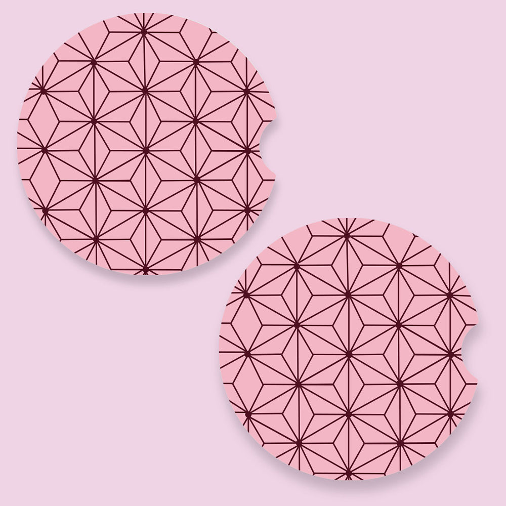 Nezuko Patterned Car Coasters