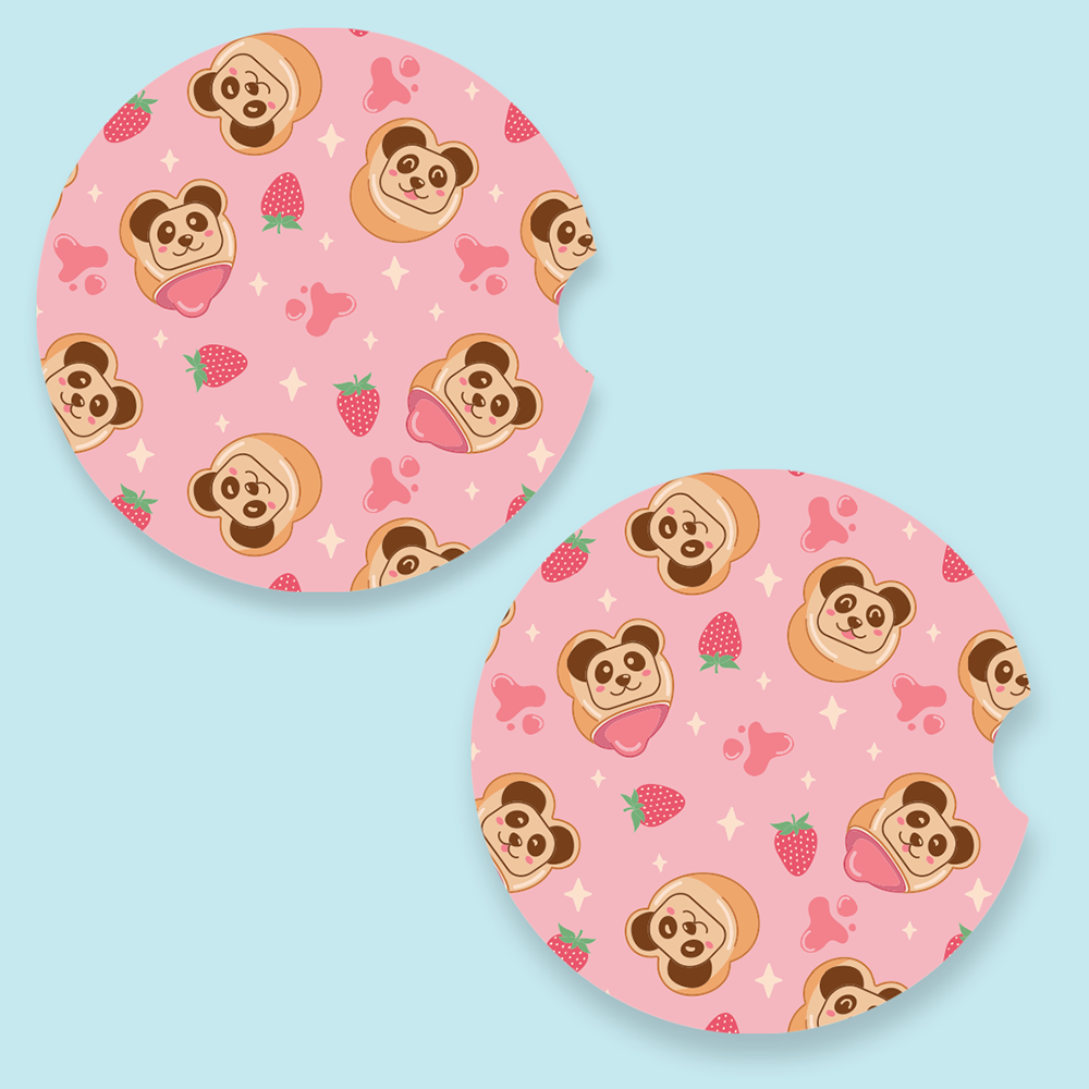 Panda Cookies Patterned Car Coasters