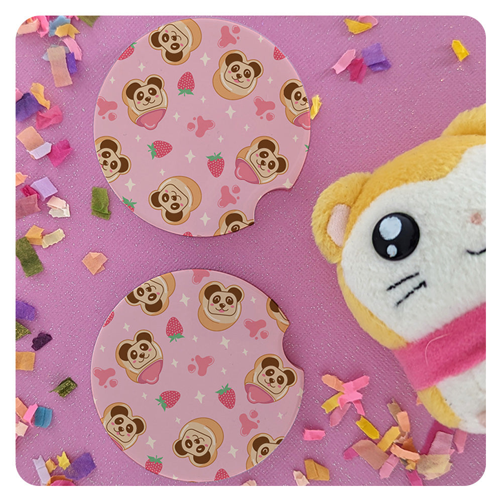 Panda Cookies Patterned Car Coasters