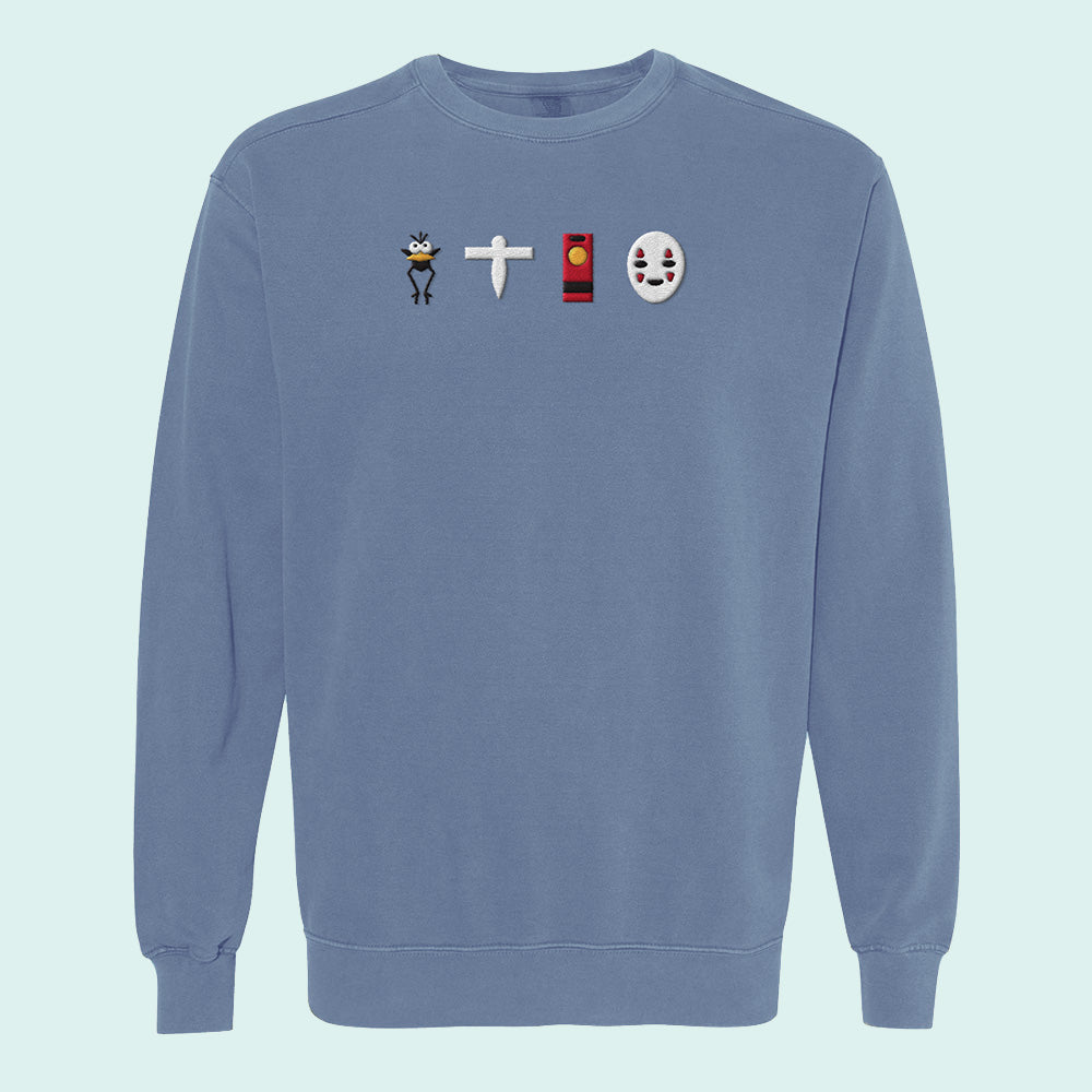 Spirit Bathhouse Embroidered Comfort Colors Crewneck Sweatshirt