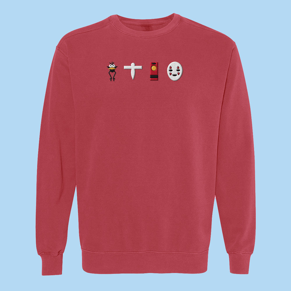 Spirit Bathhouse Embroidered Comfort Colors Crewneck Sweatshirt