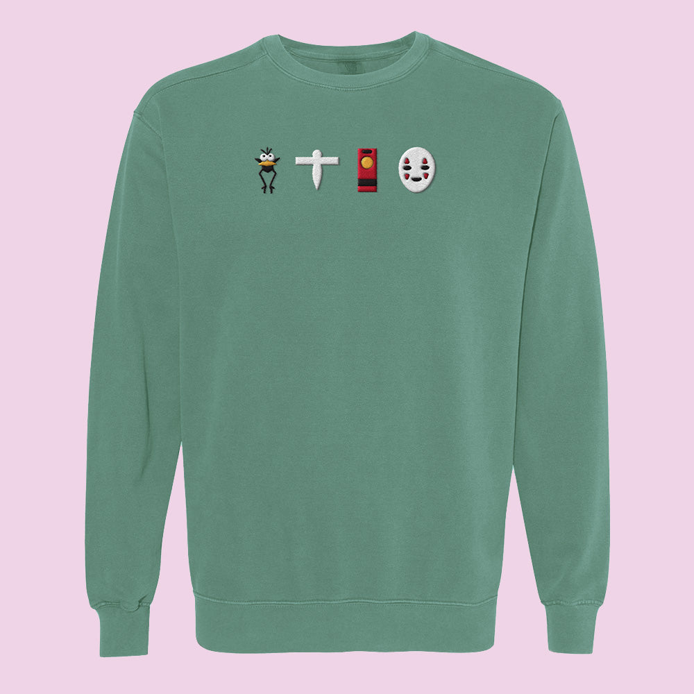 Spirit Bathhouse Embroidered Comfort Colors Crewneck Sweatshirt