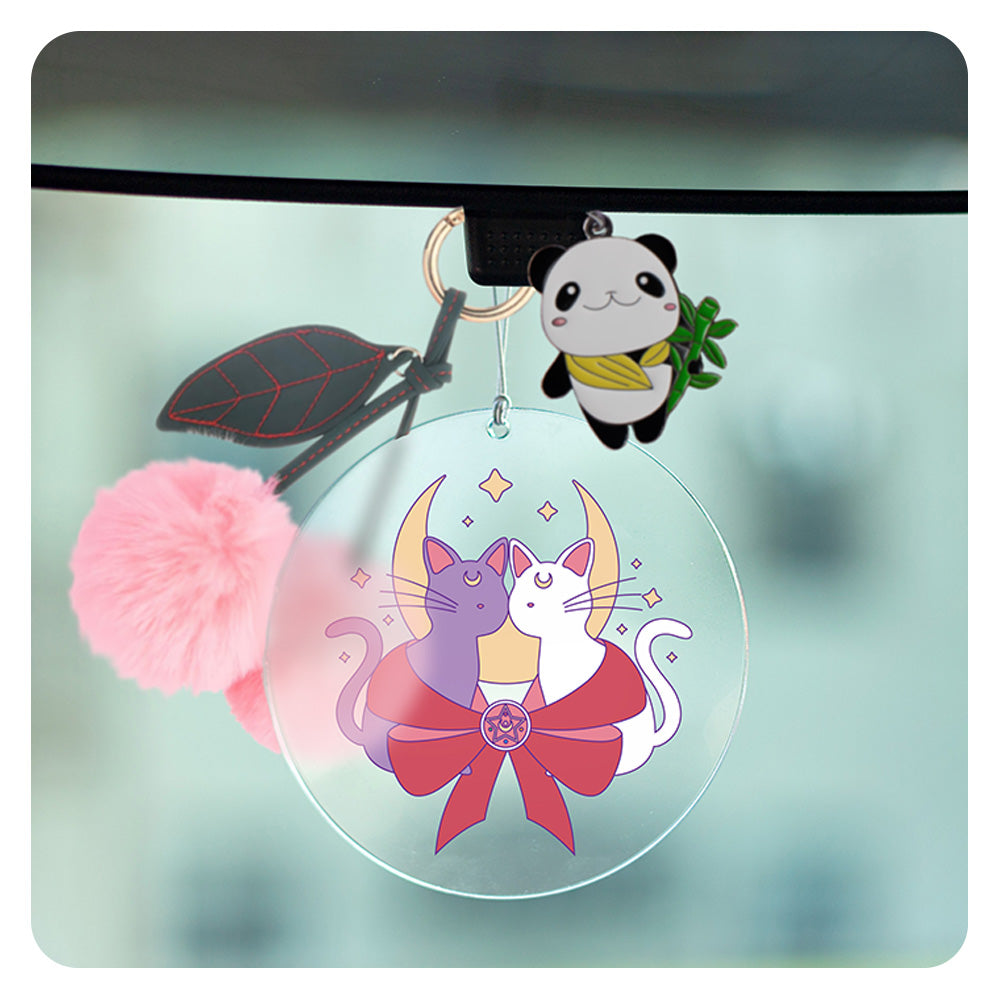 Magical Moon Cats Rearview Mirror Hang