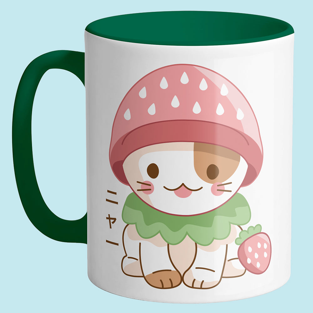 Strawberry Hat Cat Mug