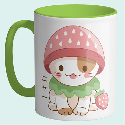 Strawberry Hat Cat Mug