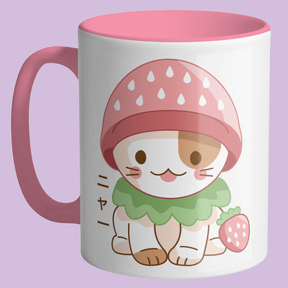 Strawberry Hat Cat Mug