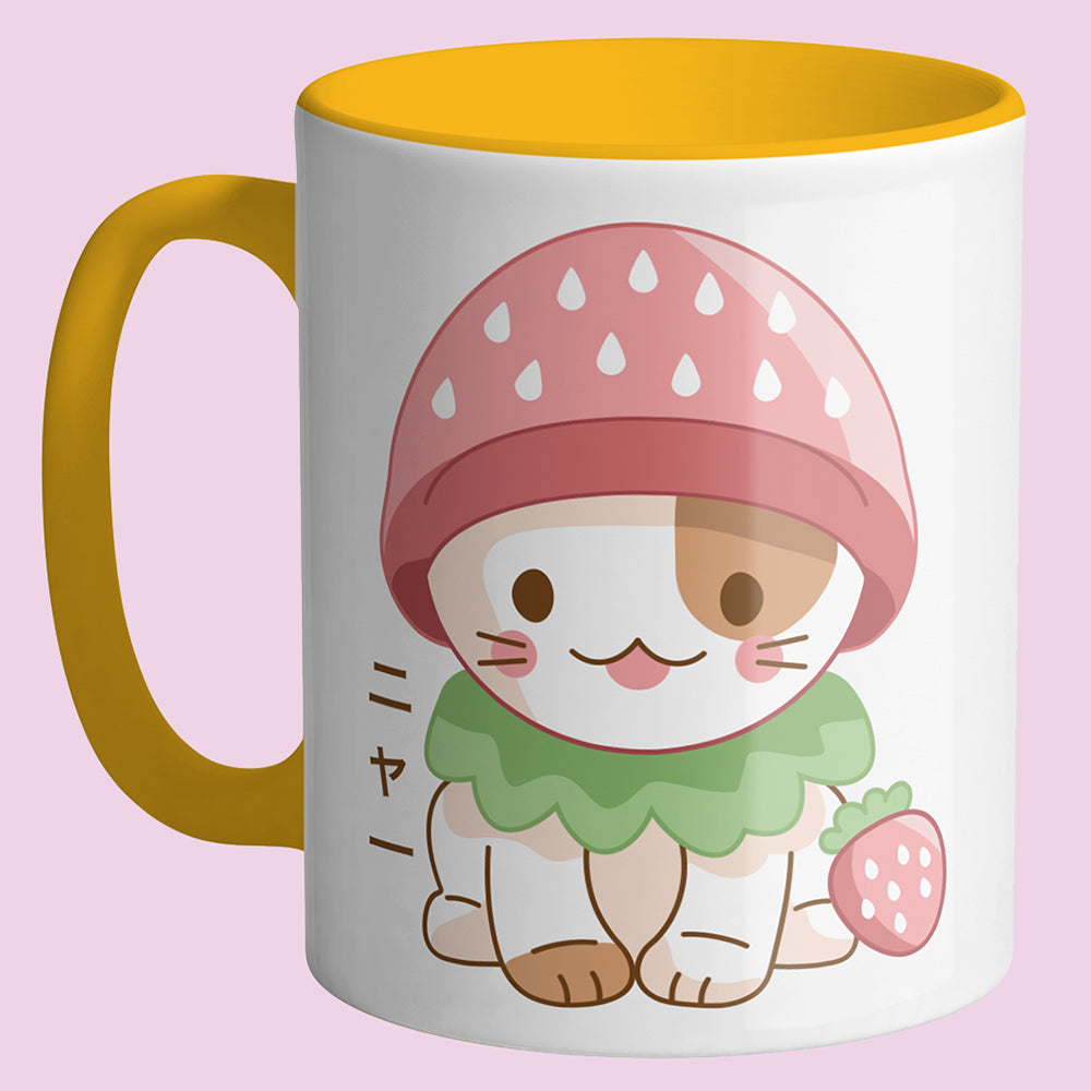 Strawberry Hat Cat Mug