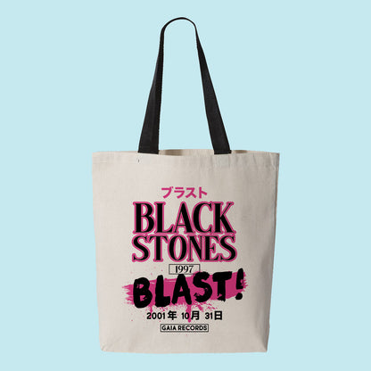 Black Stones Band Graphic Contrast Handle Tote Bag