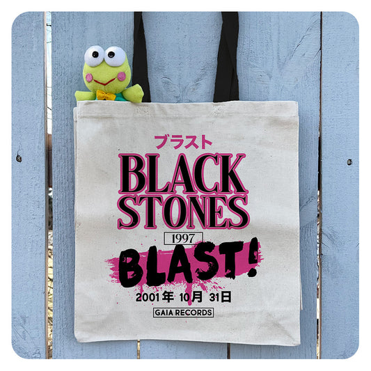 Black Stones Band Graphic Contrast Handle Tote Bag