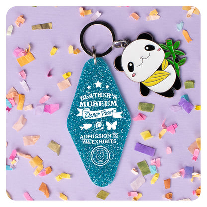 Blather's Museum Donor Pass Glitter Keychain