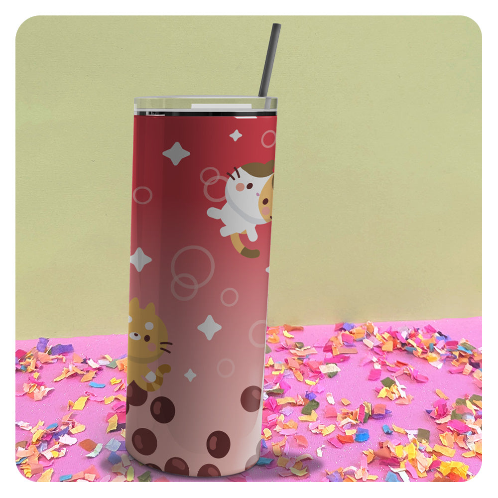 Boba Tea Cats Skinny Tumbler – The Kawaii Syndicate