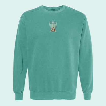 Choose Your Boba Flavor Embroidered Comfort Colors Crewneck Sweatshirt