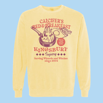 Calcifer's Bed and Breakfast Comfort Colors Crewneck Sweatshirt