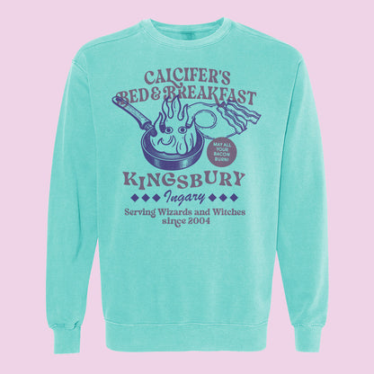 Calcifer's Bed and Breakfast Comfort Colors Crewneck Sweatshirt