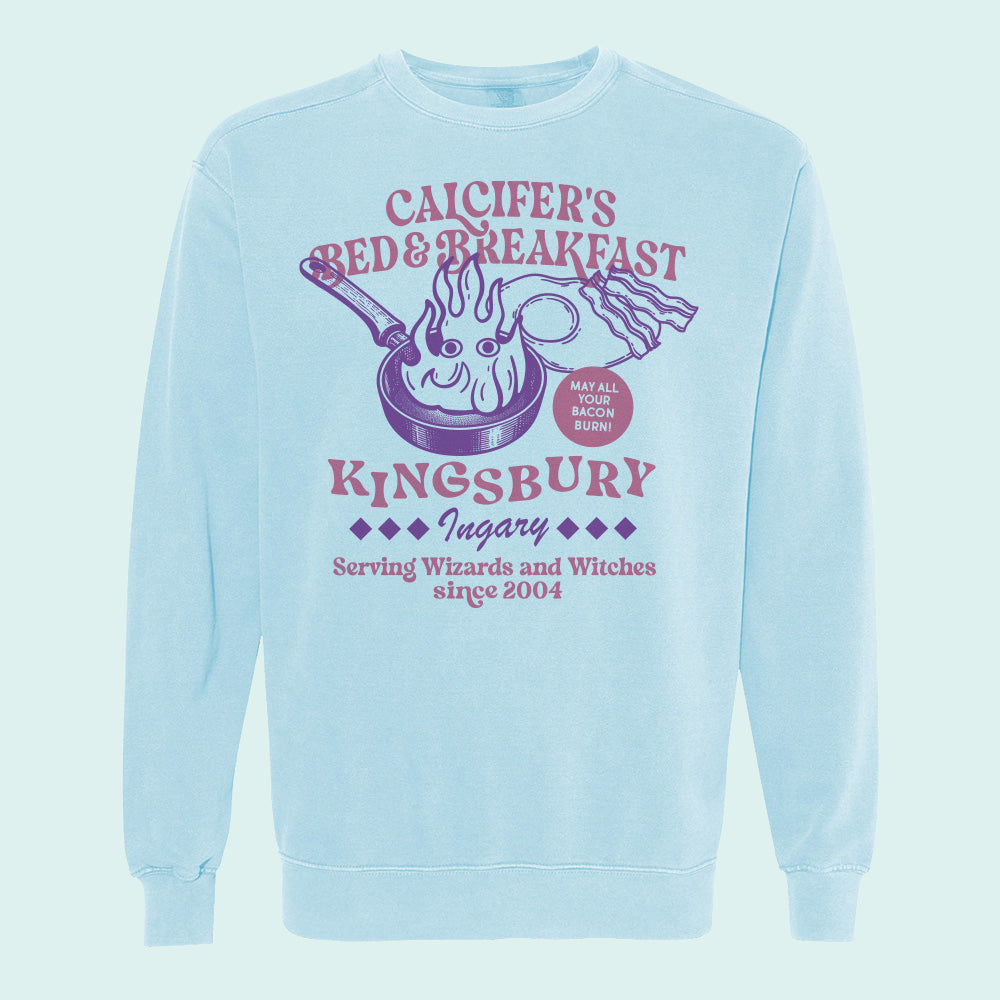 Calcifer's Bed and Breakfast Comfort Colors Crewneck Sweatshirt