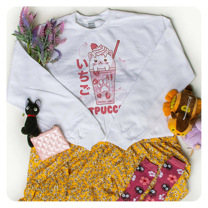 Strawberry Catpuccino Crewneck Sweatshirt