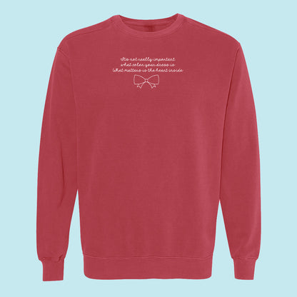 What Color Your Dress Is Embroidered Comfort Colors Crewneck Sweatshirt