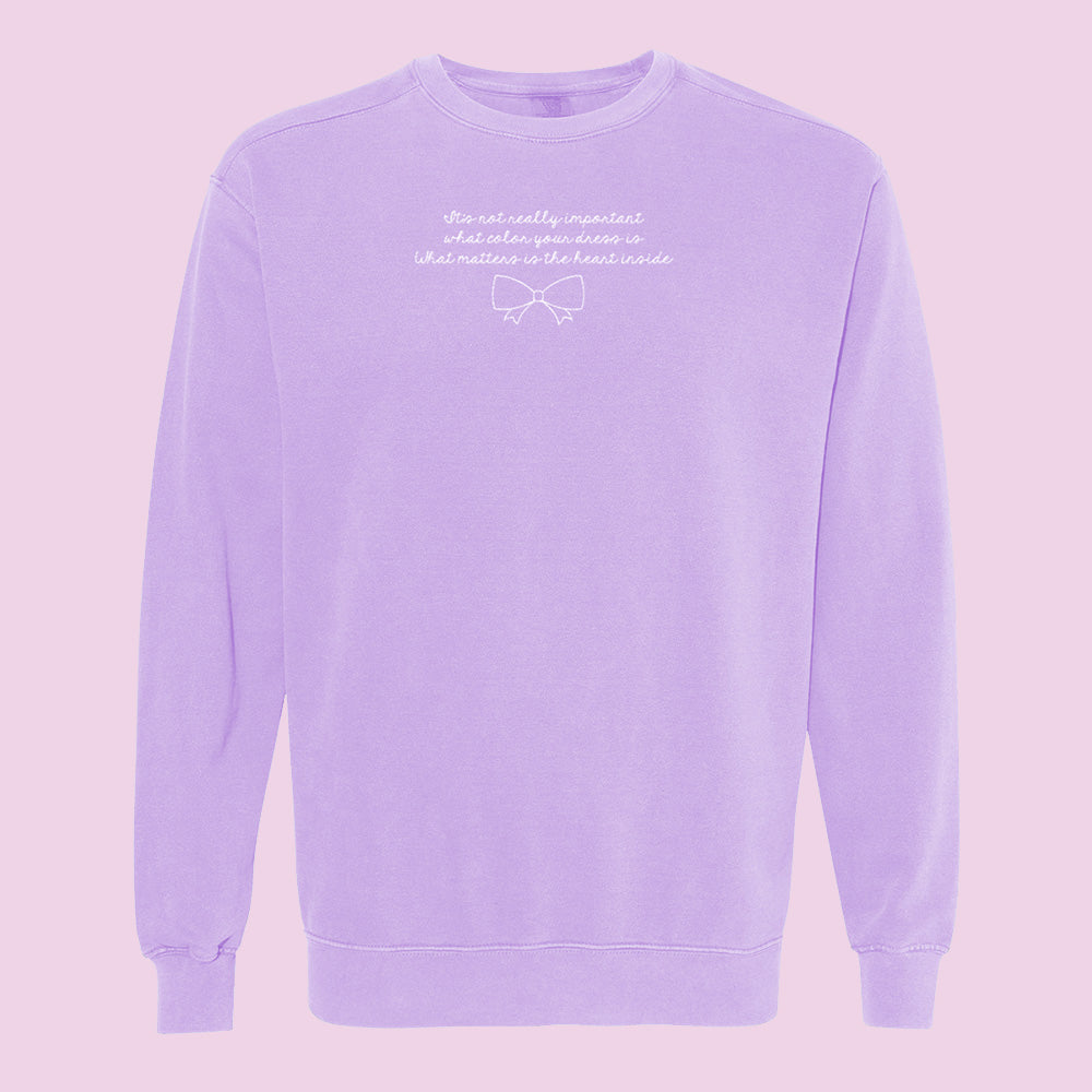 What Color Your Dress Is Embroidered Comfort Colors Crewneck Sweatshirt