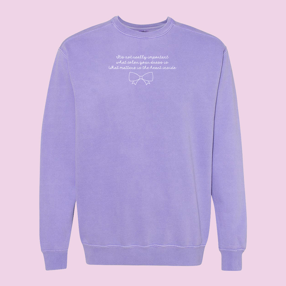What Color Your Dress Is Embroidered Comfort Colors Crewneck Sweatshirt