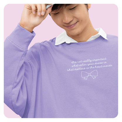 What Color Your Dress Is Embroidered Comfort Colors Crewneck Sweatshirt